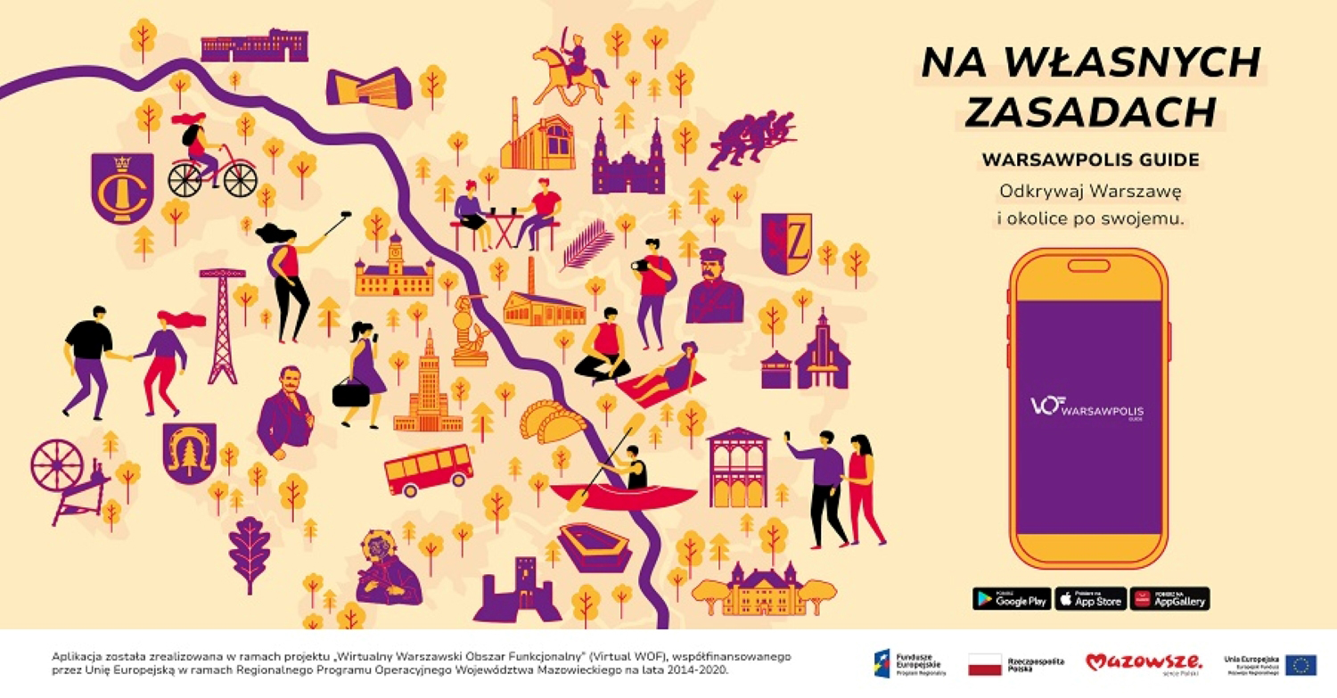 Czołowka aplikacji Warsawpolis Guide "Na własnych zasadach"
