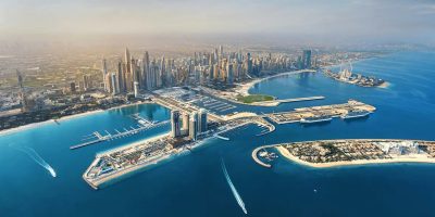 Panorama Dubaju z lotu ptaka
