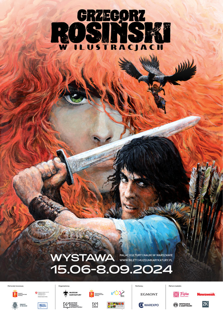 Plakat wystawy Grzegorz Rosiński w ilustracjach