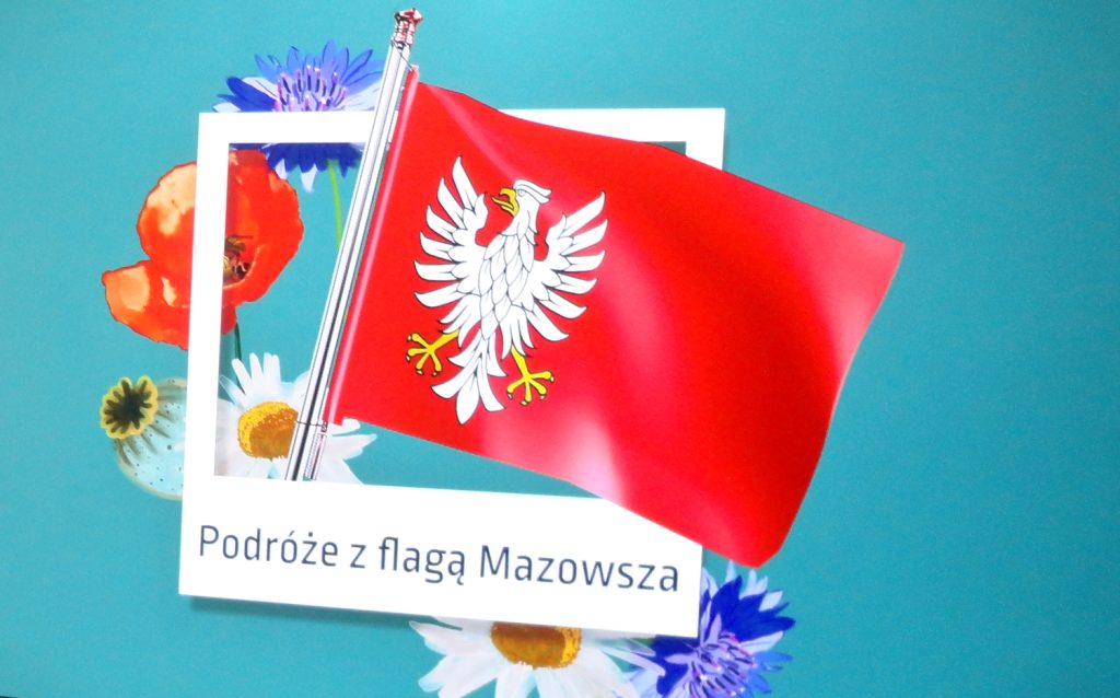Flaga Mazowsza używana w konkursie fotograficznym MROT