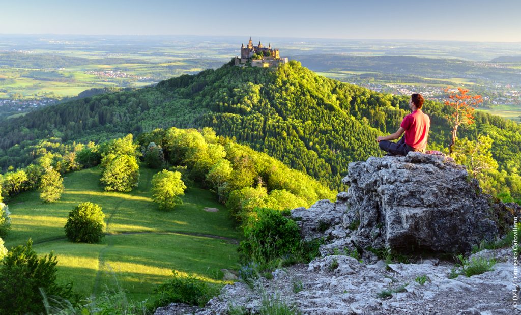 Hechingen. Panorama z zamkiem Hochenzollernów