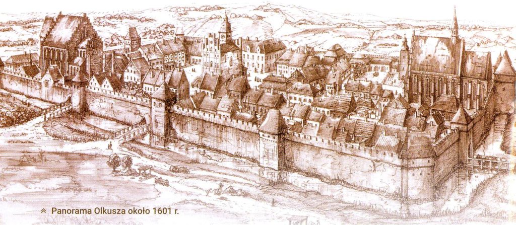Panorama Olkusza około roku 1601