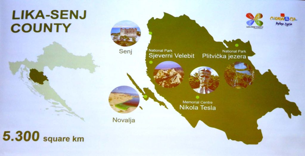 Mapka żupani Lika - Senj. Fot. Cezary Rudziński