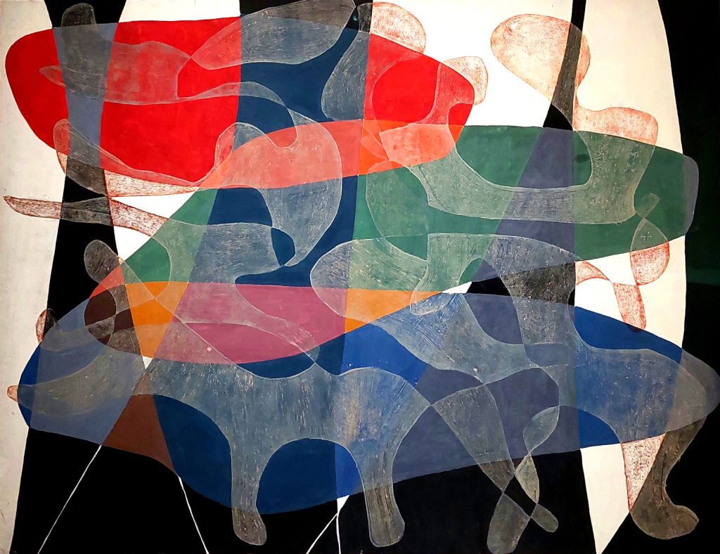 Maria Jarema, Wyrazy, 1954, monotypia i tempera na papierze.