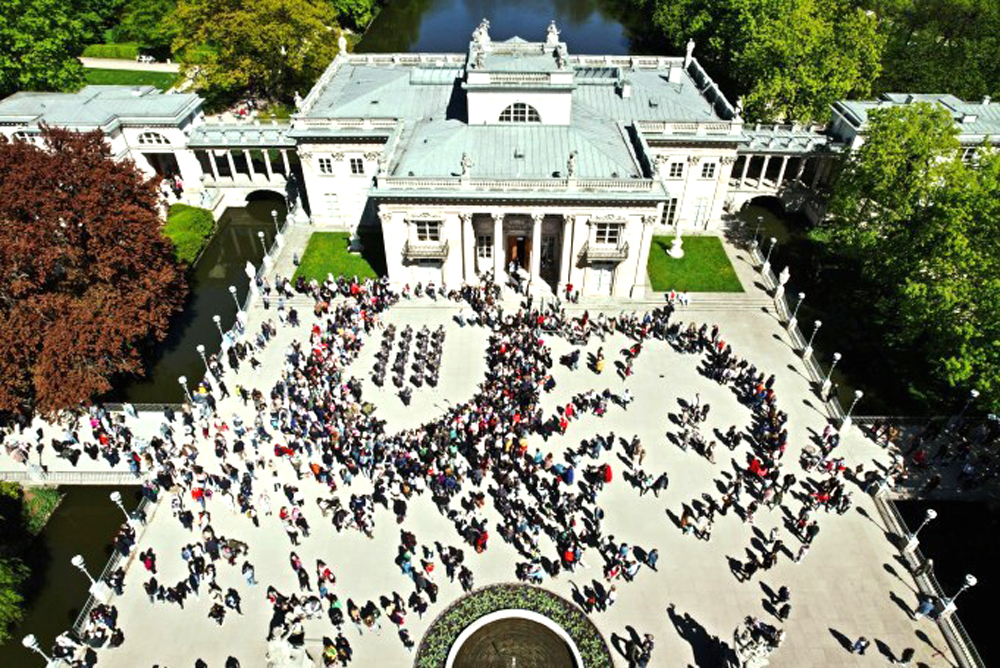 Pałac Łazienkowski z lotu ptaka. Fot. MŁK