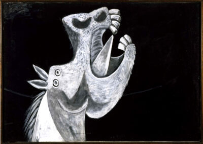 Pablo Picaso "Głowa Konia. Szkic do Guerniki". 1937. Olej, płótno.Muzeum Królowej Zofii Madryt. Museo Nacional Centro de Arte Reino Sofia. Madrid. C Suecession Picaso 2026