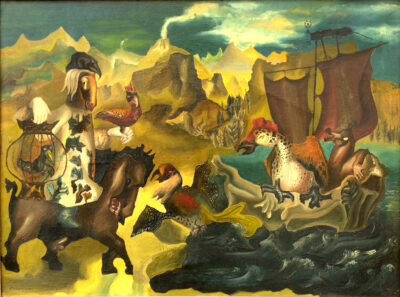 LEONORA-CARRINGTON-„ARKA-NOEGO_-ok.-1938-farba-olejna-na-plotnie-Kolekcja-prywatna-Private-collection-©-ADAGP-Paris-_-ZAIKS-Warsaw