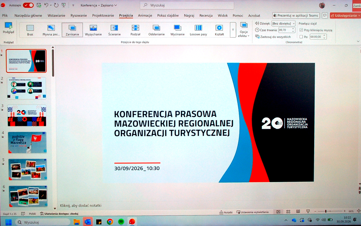 Czołówka prezentacji konferencji. Fot. Cezary Rudziski